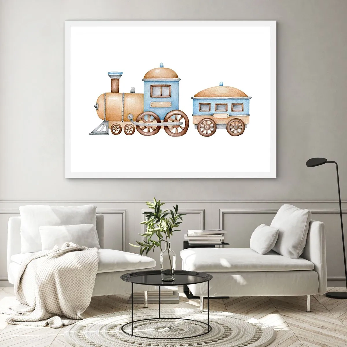 Póster en marco blanco - De pie en la estación... - 50x40 cm