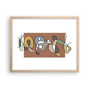 Póster en marco roble claro - Una abstracción por la que vale la pena sonreír - 50x40 cm