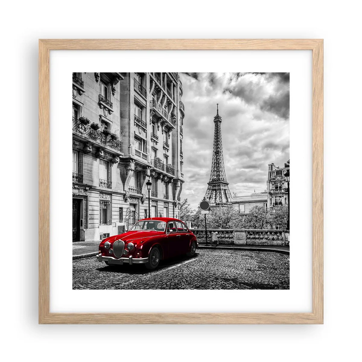 Póster en marco roble claro - Un depredador en la ciudad - 40x40 cm