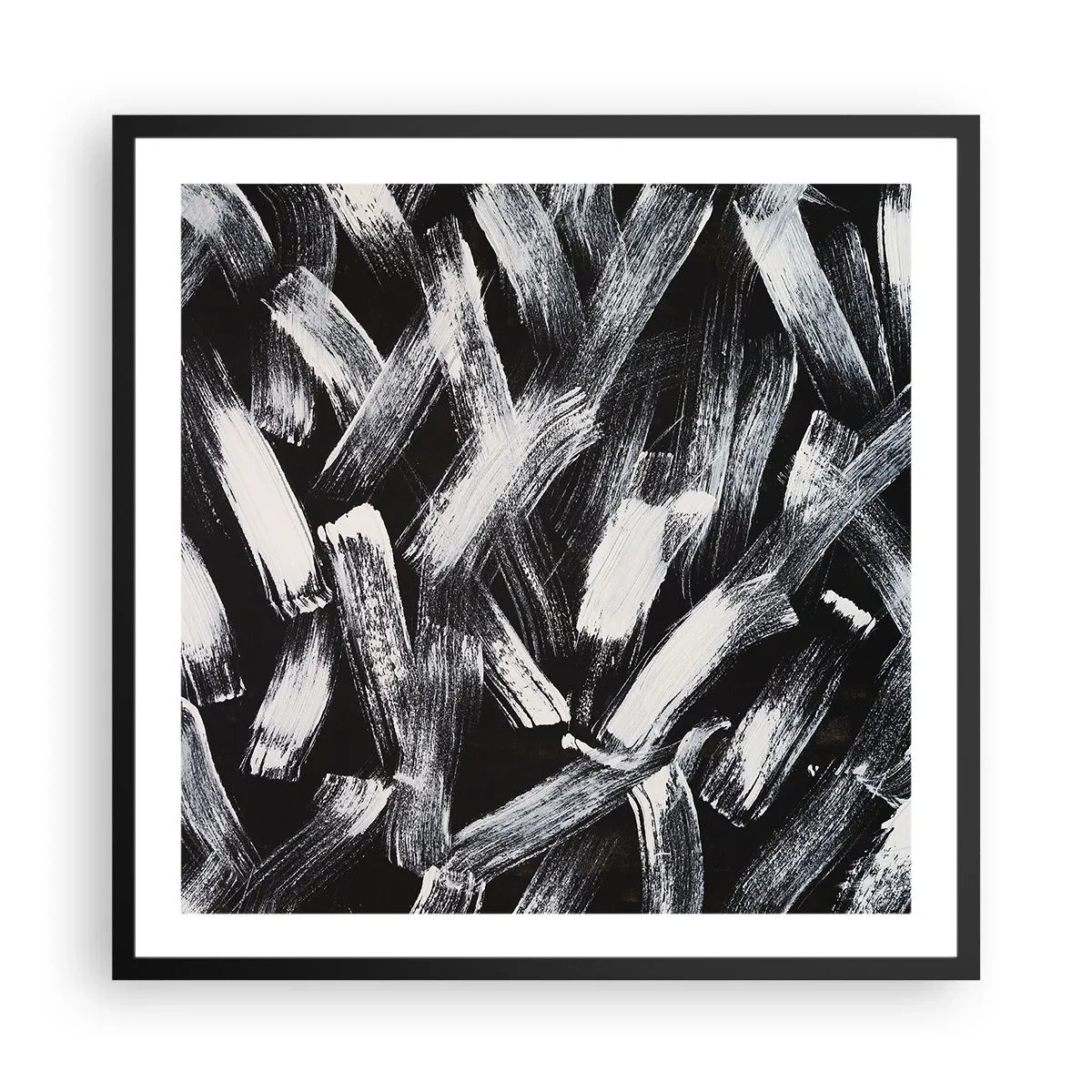 Póster en marco negro - Abstracción en el espíritu industrial - 60x60 cm