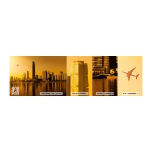 Muestra de fotomural autoadhesivo Deluxe Sticker - La ciudad dorada - Paisaje, Ciudad, Arquitectura - 100x30 cm
