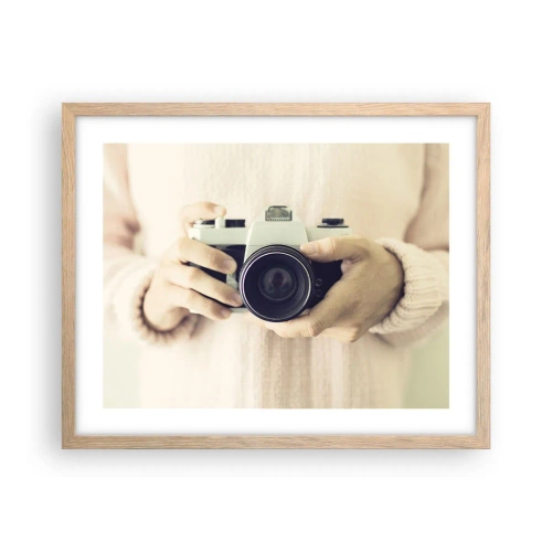 Póster en marco roble claro - Una visión diferente - 50x40 cm