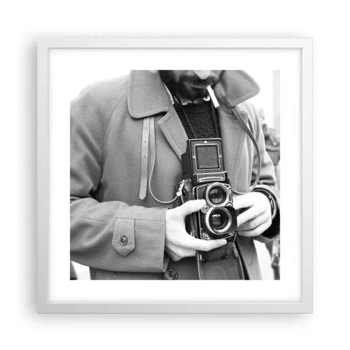 Póster en marco blanco - En estilo retro - 40x40 cm