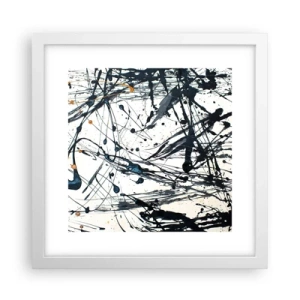 Póster en marco blanco - Abstracción expresionista - 30x30 cm