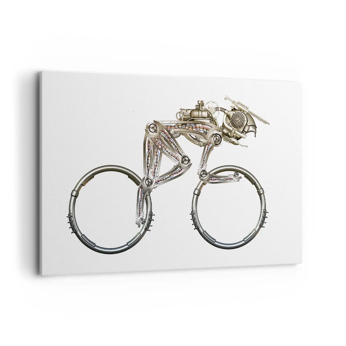 Cuadro sobre lienzo - Impresión de Imagen - Una bicicleta mecánica con un diseño futurista. - 120x80cm - Una magnífica máquina - Decoración de pared moderna para salón y dormitorio ARTTOR