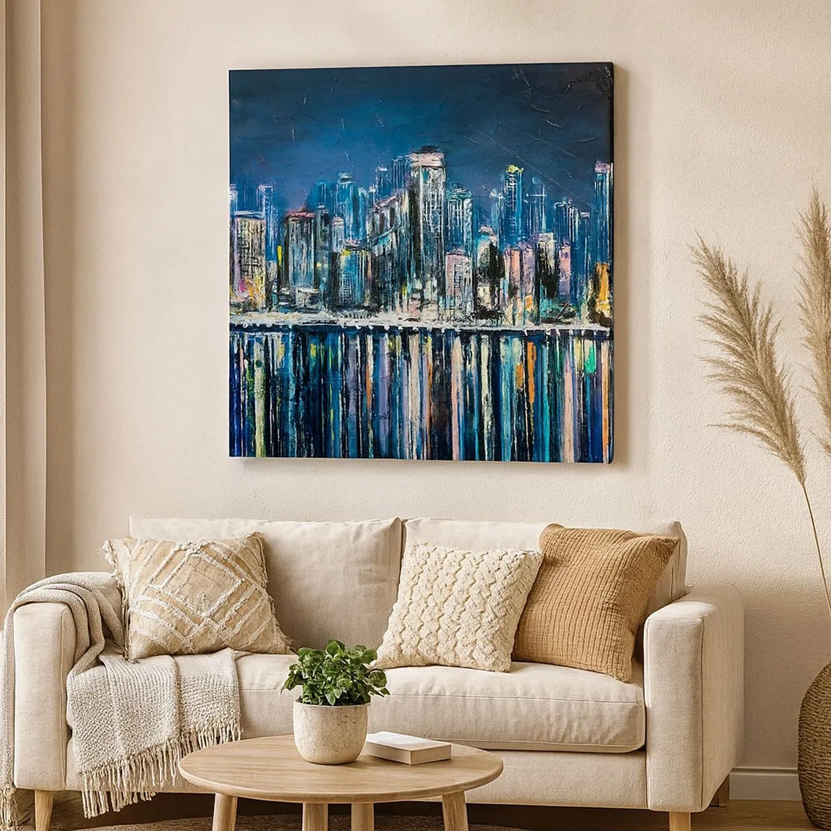 Cuadro sobre lienzo - Impresión de Imagen - Una cascada de luces - 30x30 cm