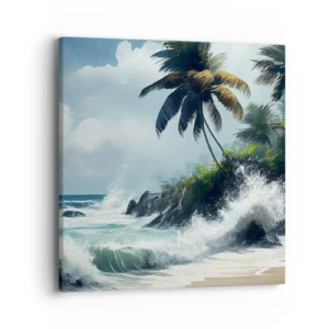 Cuadro sobre lienzo - Impresión de Imagen - En una costa tropical - 40x40 cm