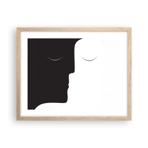Póster en marco roble claro - Unidad de los opuestos - 50x40 cm