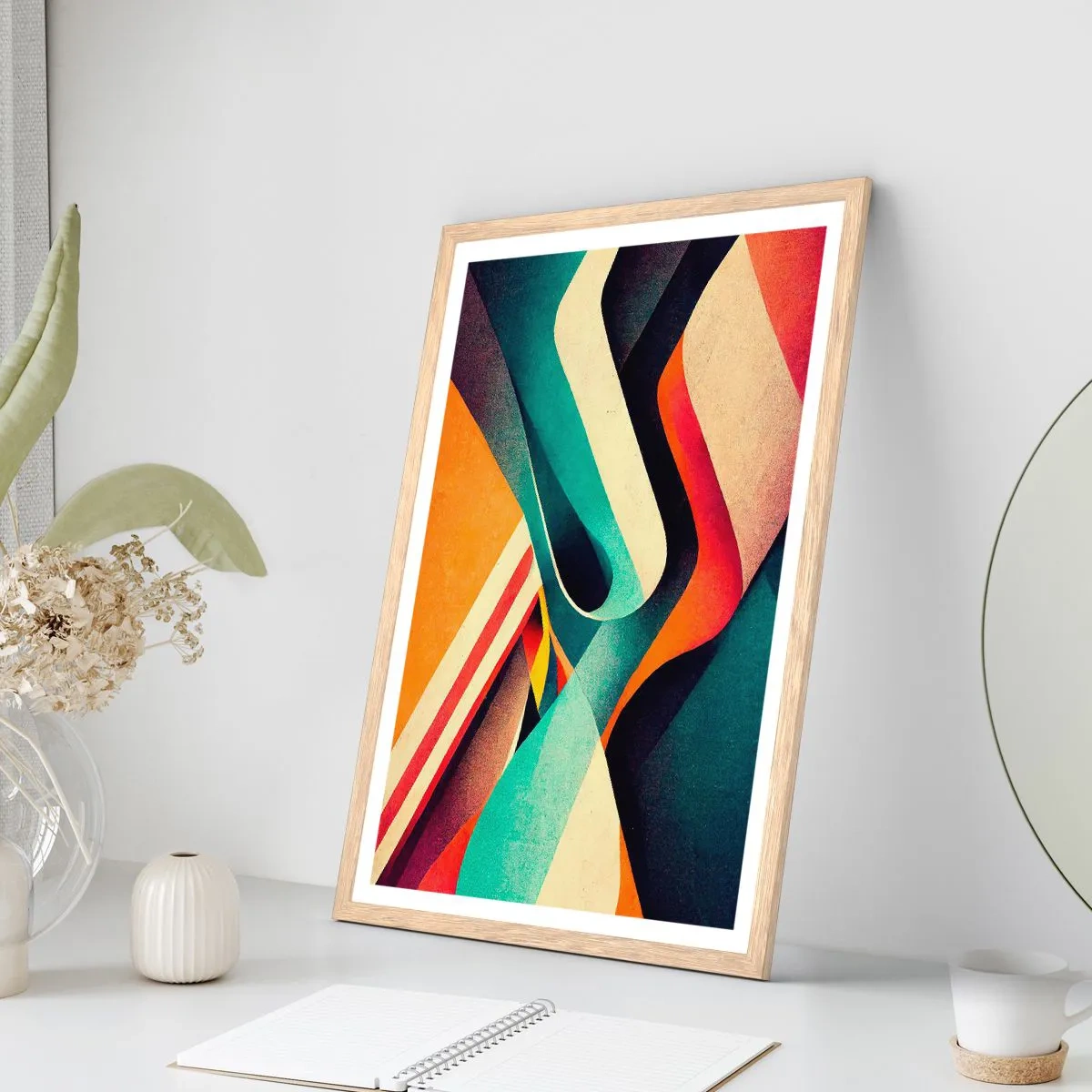 Póster en marco roble claro - Composición intensa - 70x100 cm