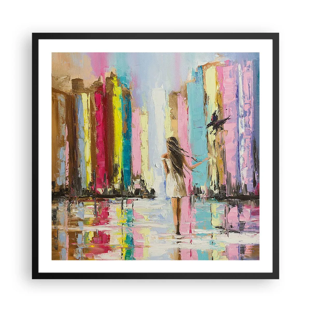 Póster en marco negro - Sígueme - 60x60 cm