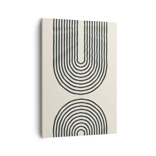Cuadro sobre lienzo - Impresión de Imagen - Patrón geométrico abstracto con líneas simétricas sobre un fondo claro. - 50x70cm - Próximamente... - Decoración de pared moderna para salón y dormitorio ARTTOR