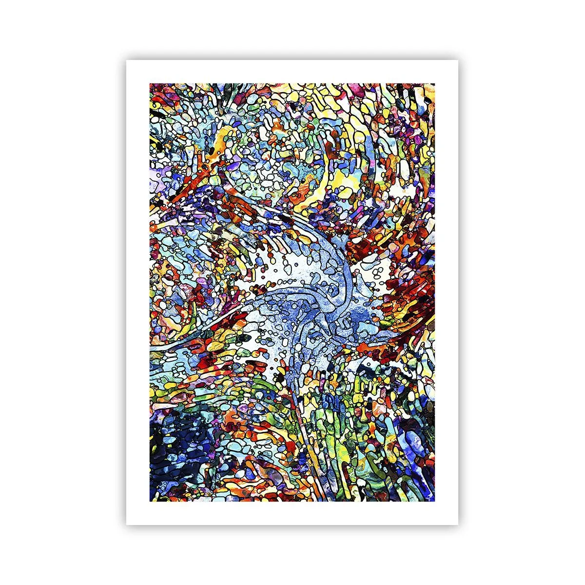 Póster - Flujo abstracto de colores y estructuras. - 50x70cm - Vidriera - Decoración de pared moderna para salón y dormitorio ARTTOR