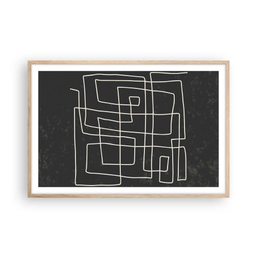 Póster en marco roble claro - No es tan sencillo - 91x61 cm