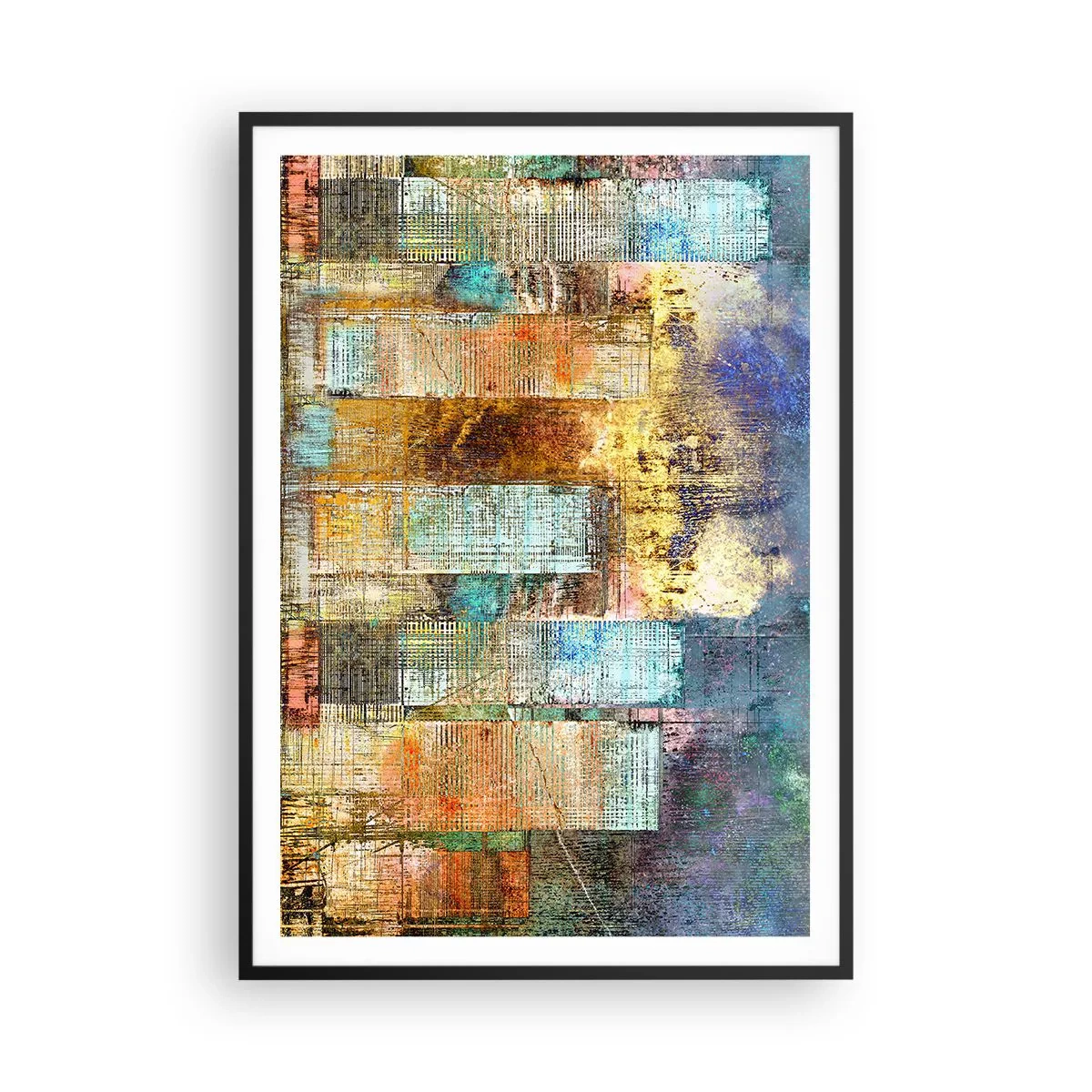 Póster en marco negro - Metrópolis soleada - 70x100 cm