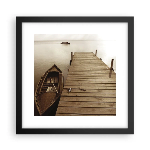 Póster en marco negro - La auténtica paz - 30x30 cm