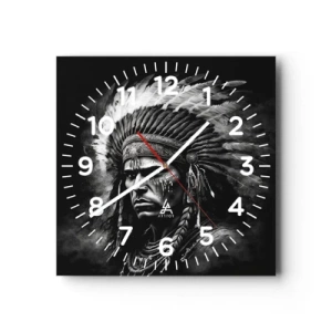 Reloj de pared - Reloj de vidrio - Líder y guerrero - 30x30 cm