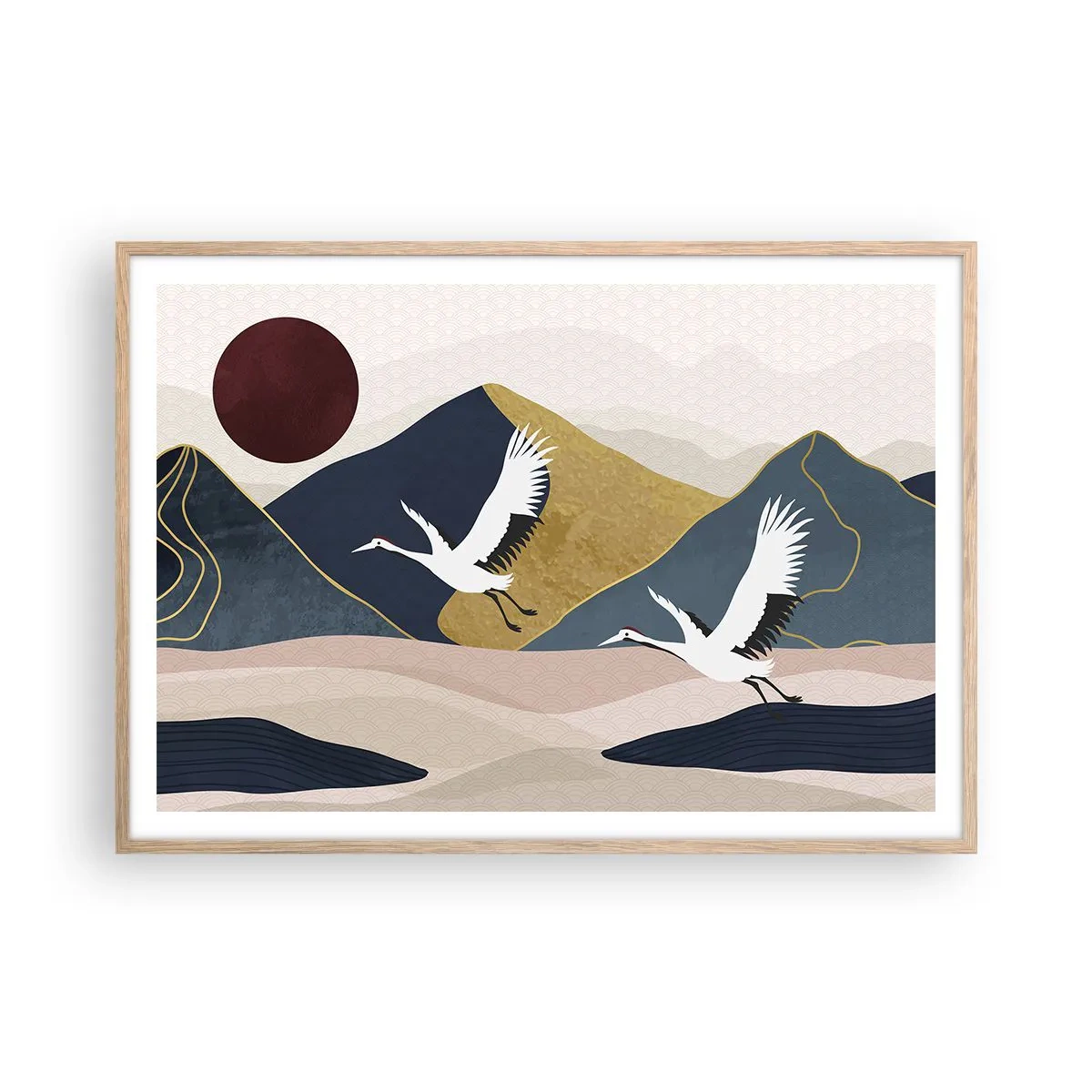 Póster en marco roble claro - Y el día ha vuelto a pasar volando - 100x70 cm