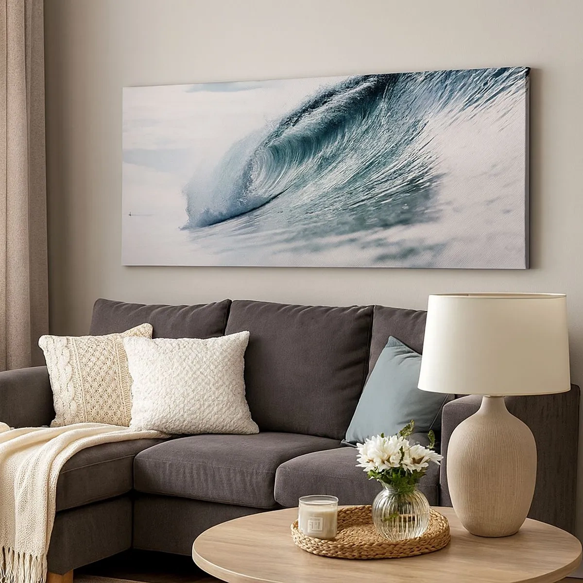 Cuadro sobre lienzo - Impresión de Imagen - La cima del océano - 100x40 cm