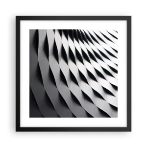 Póster en marco negro - En la superficie de las ondas - 40x40 cm