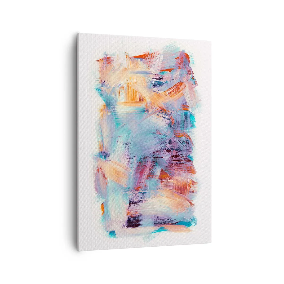 Cuadro sobre lienzo - Impresión de Imagen - Pinceladas coloridas en una composición abstracta - 70x100cm - Colorido desorden - Decoración de pared moderna para salón y dormitorio ARTTOR