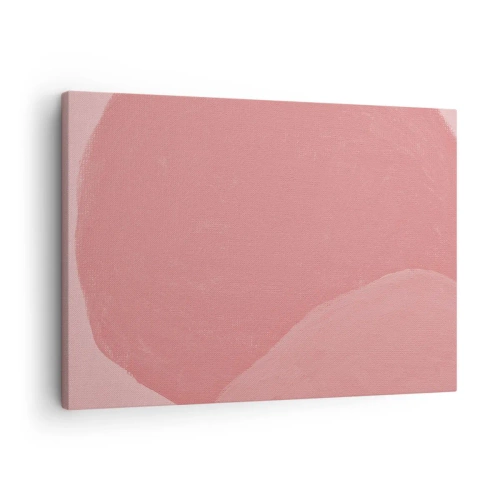 Cuadro sobre lienzo - Impresión de Imagen - Abstracción delicada en tonos rosa, formas orgánicas y minimalismo. - 70x50cm - Composición orgánica en rosa - Decoración de pared moderna para salón y dormitorio ARTTOR