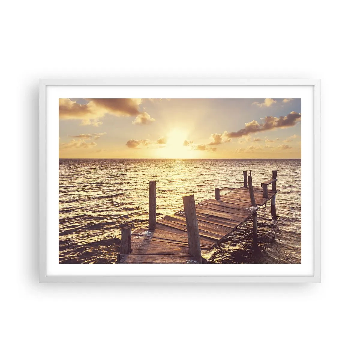 Póster en marco blanco - Una tierra dorada de dulzura - 70x50 cm