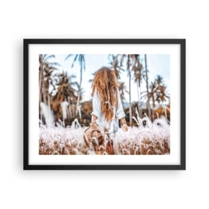 Póster en marco negro - Nacida en el plumón de la Tierra - 50x40 cm