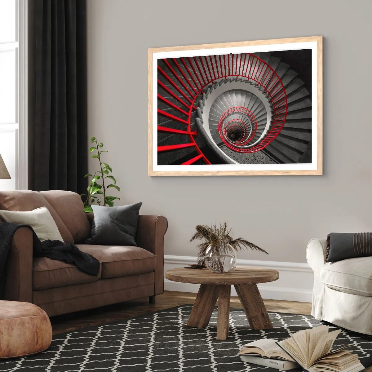 Póster en marco roble claro - Juegos arquitectónicos - 70x50 cm