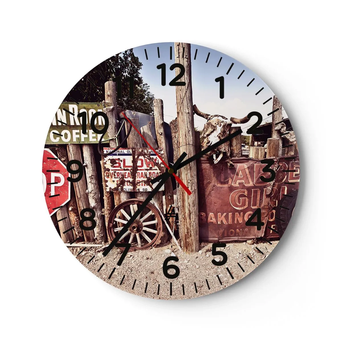 Reloj de pared - Reloj de vidrio - Y el tiempo se detuvo - 40x40 cm
