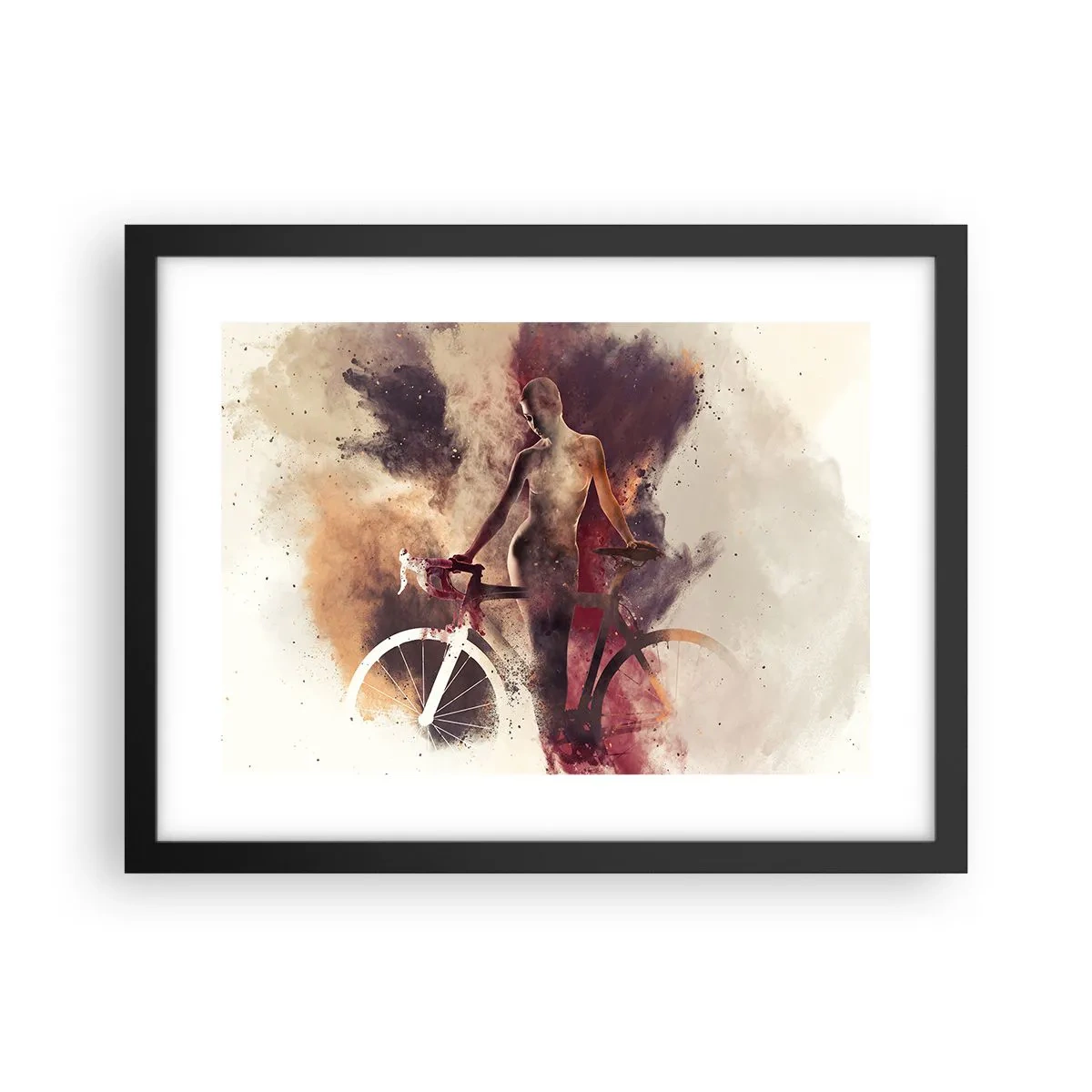 Póster en marco negro - En las formas de mármol un alma ciclista - 40x30 cm