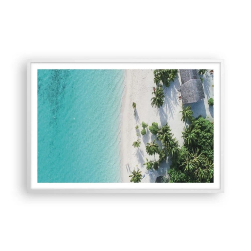 Póster en marco blanco - Vacaciones en el paraíso - 91x61 cm