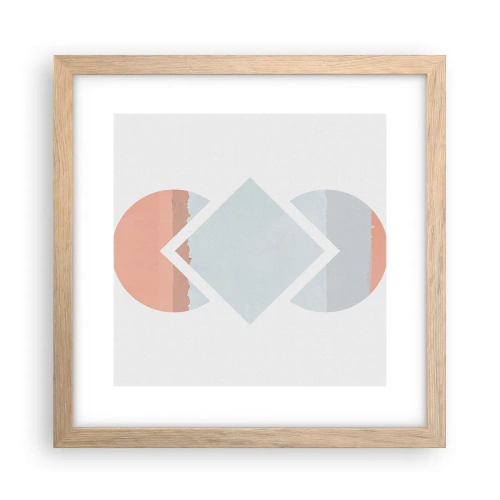 Póster en marco roble claro - Arte geométrico - 30x30 cm