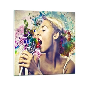 Cuadro sobre vidrio - Impresiones sobre Vidrio - Pinta el mundo con tu voz - 70x70 cm