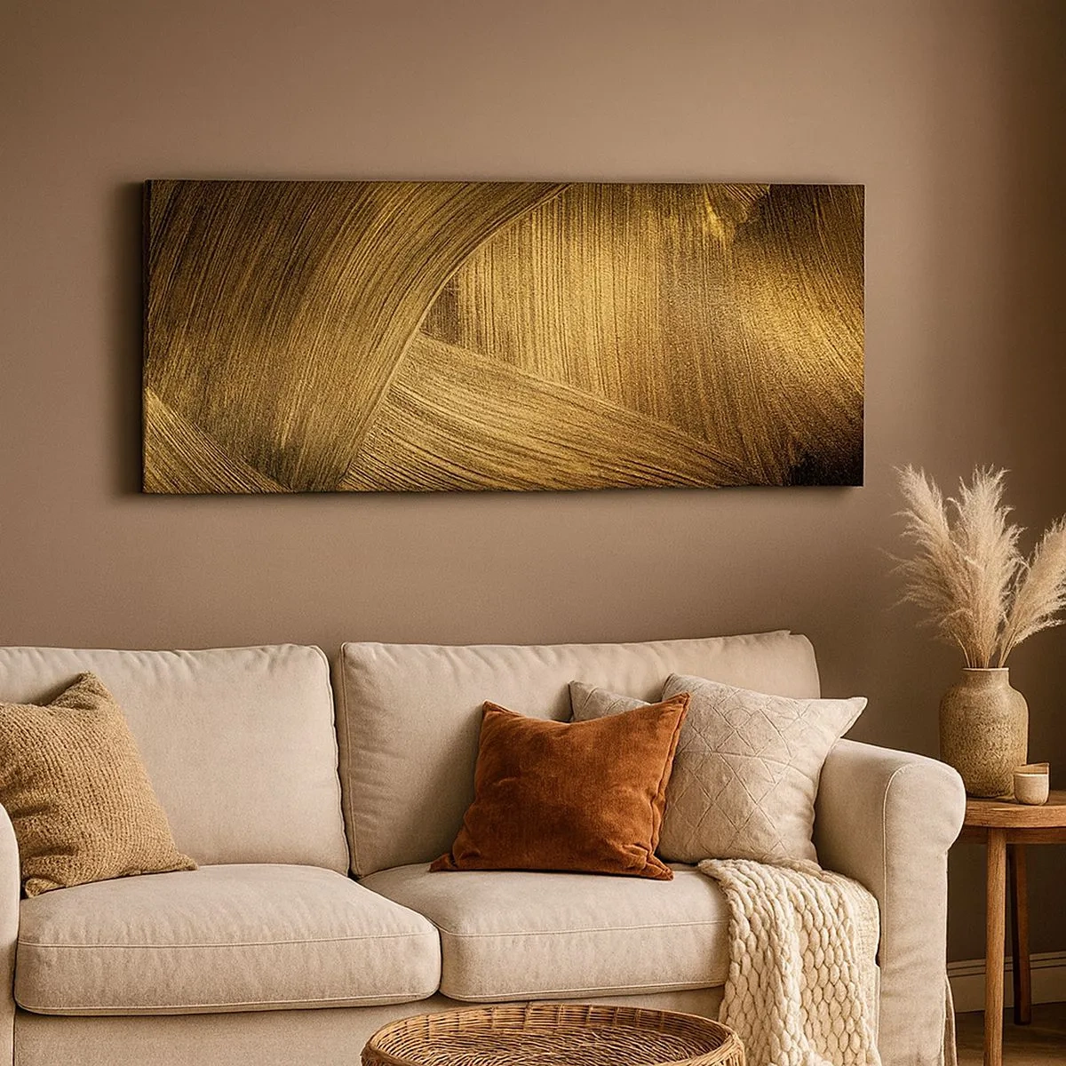 Cuadro sobre lienzo - Impresión de Imagen - En un laberinto de oro - 100x40 cm
