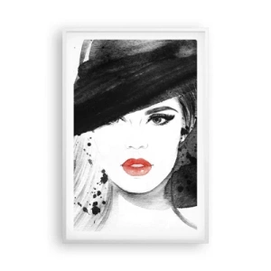 Póster en marco blanco - Dama de negro - 61x91 cm