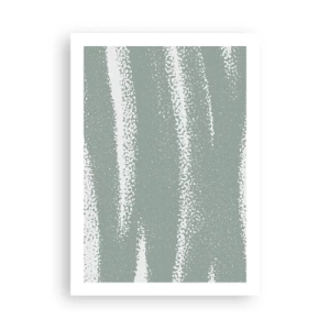 Póster - Una composición minimalista en tonos verdes y blancos. - 50x70cm - Abstracción invernal - Decoración de pared moderna para salón y dormitorio ARTTOR