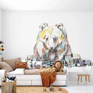 Fotomural Autadhesivo Deluxe Sticker - ¿Cómo podéis vivir así? - animales, Oso, Gráficos - 100x70 cm