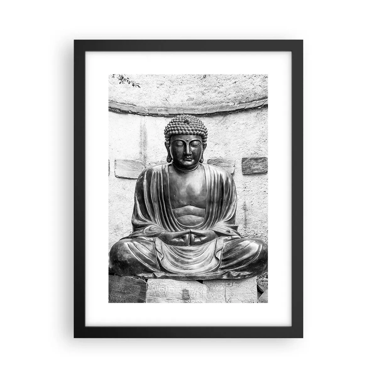 Póster en marco negro - En la fuente de la paz - 30x40 cm