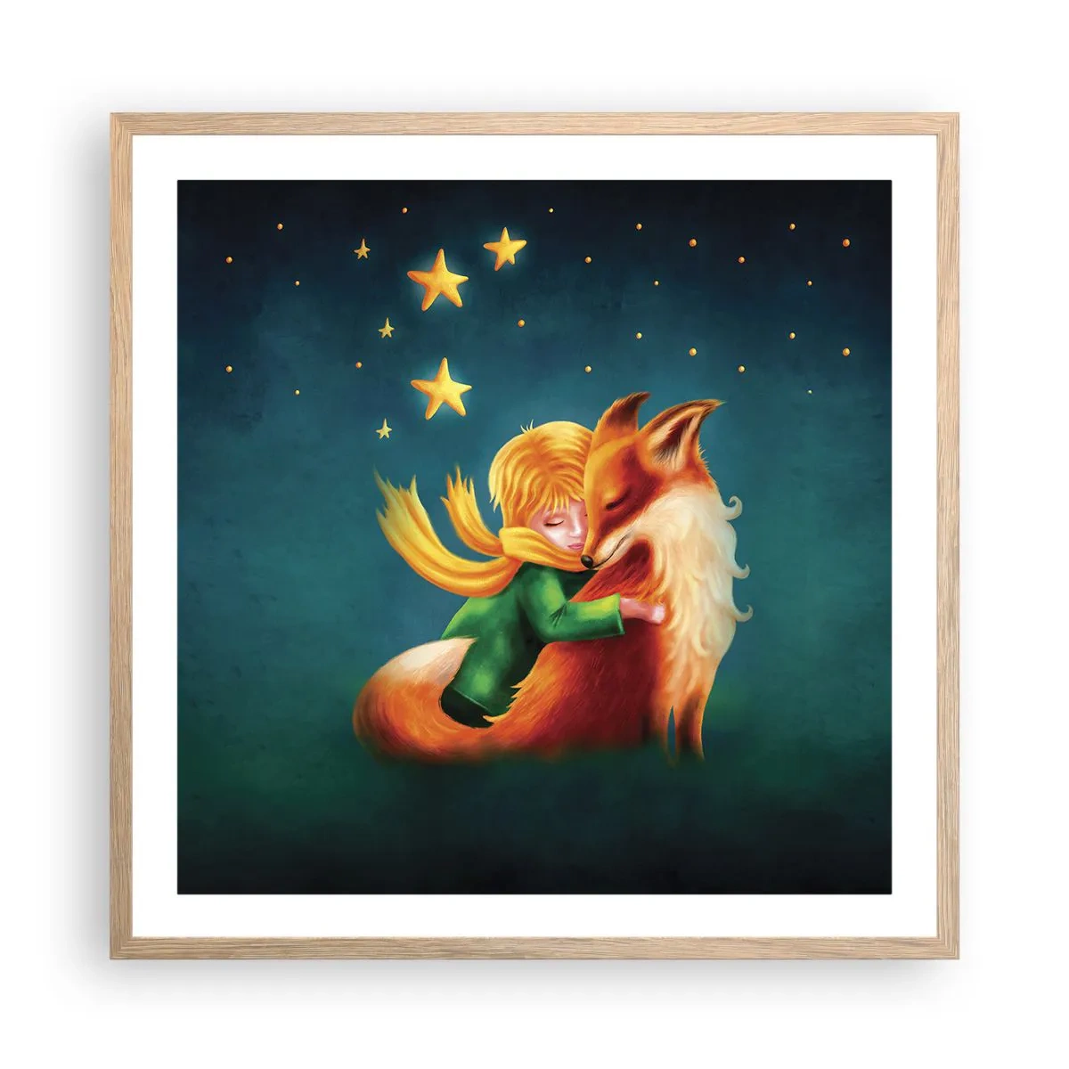 Póster en marco roble claro - El Principito - 60x60 cm