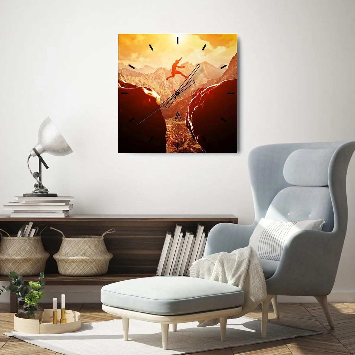 Reloj de pared - Reloj de vidrio - Pasando el límite - 40x40 cm