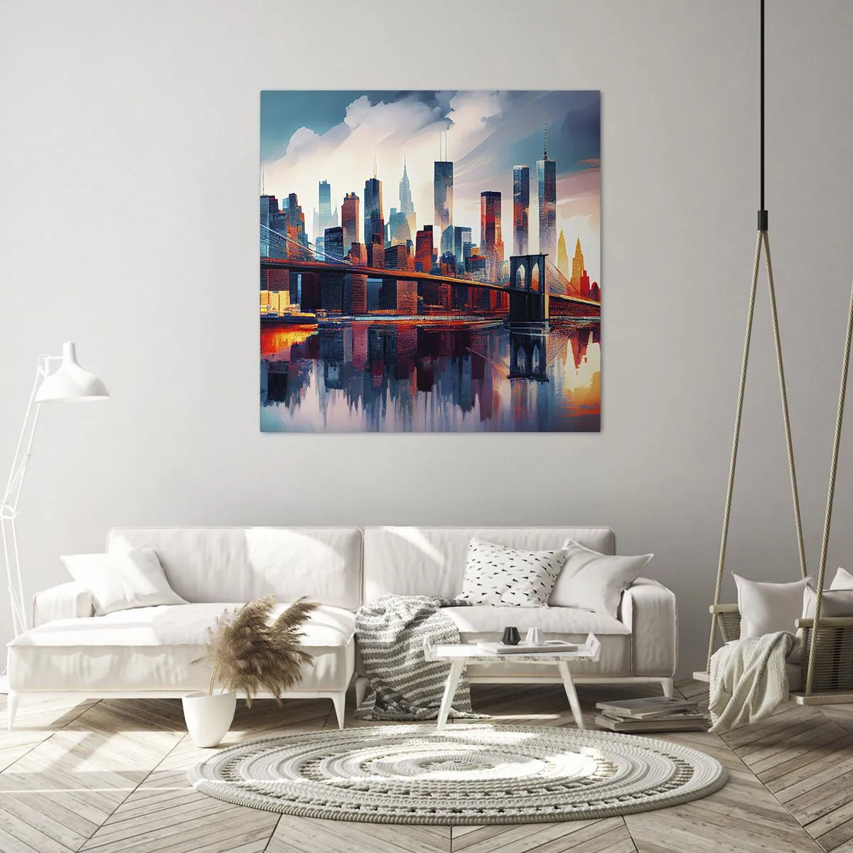 Cuadro sobre lienzo - Impresión de Imagen - Nueva York siempre luce - 70x70 cm