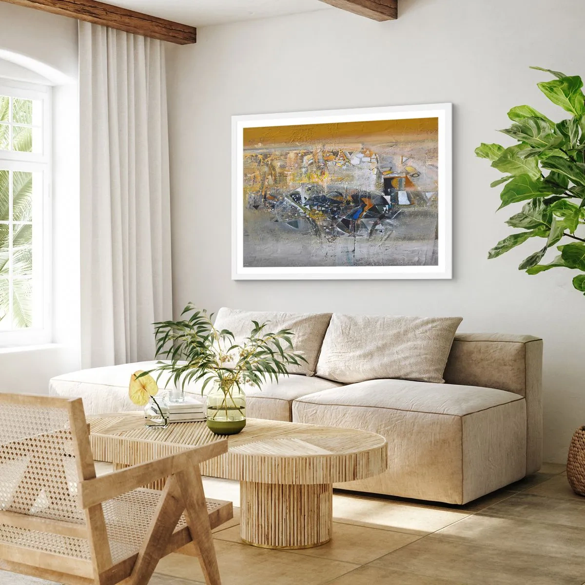 Póster en marco blanco - Todo se pondrá en su sitio - 100x70 cm