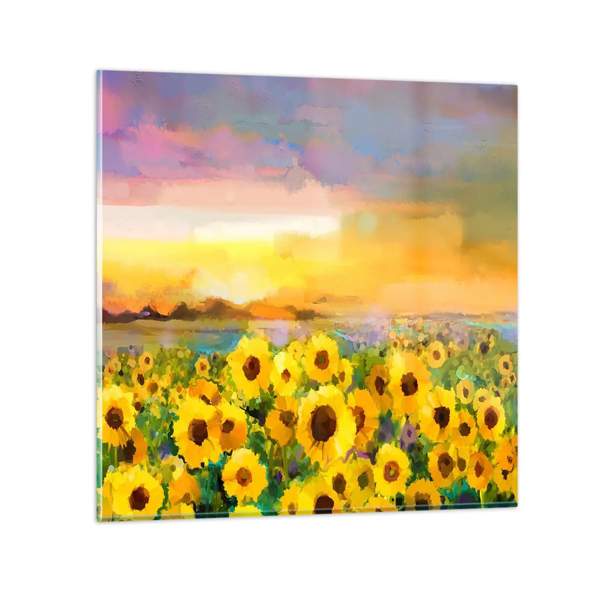 Cuadro sobre vidrio - Impresiones sobre Vidrio - El propio sol ha bajado a la Tierra - 30x30 cm
