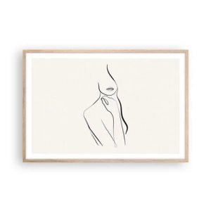 Póster en marco roble claro - Una ola de melancolía - 91x61 cm