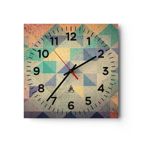 Reloj de pared - Reloj de vidrio - República de los triángulos - 30x30 cm