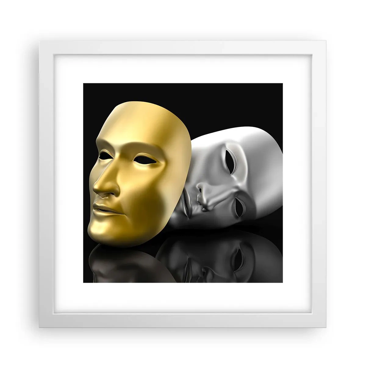 Póster en marco blanco - La vida es un teatro - 30x30 cm