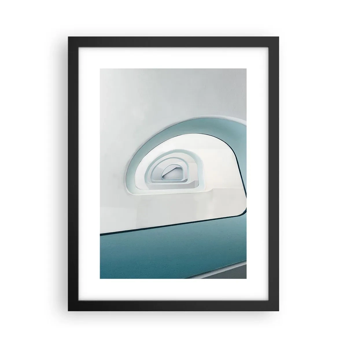 Póster en marco negro - Espiral del río azul - 30x40 cm
