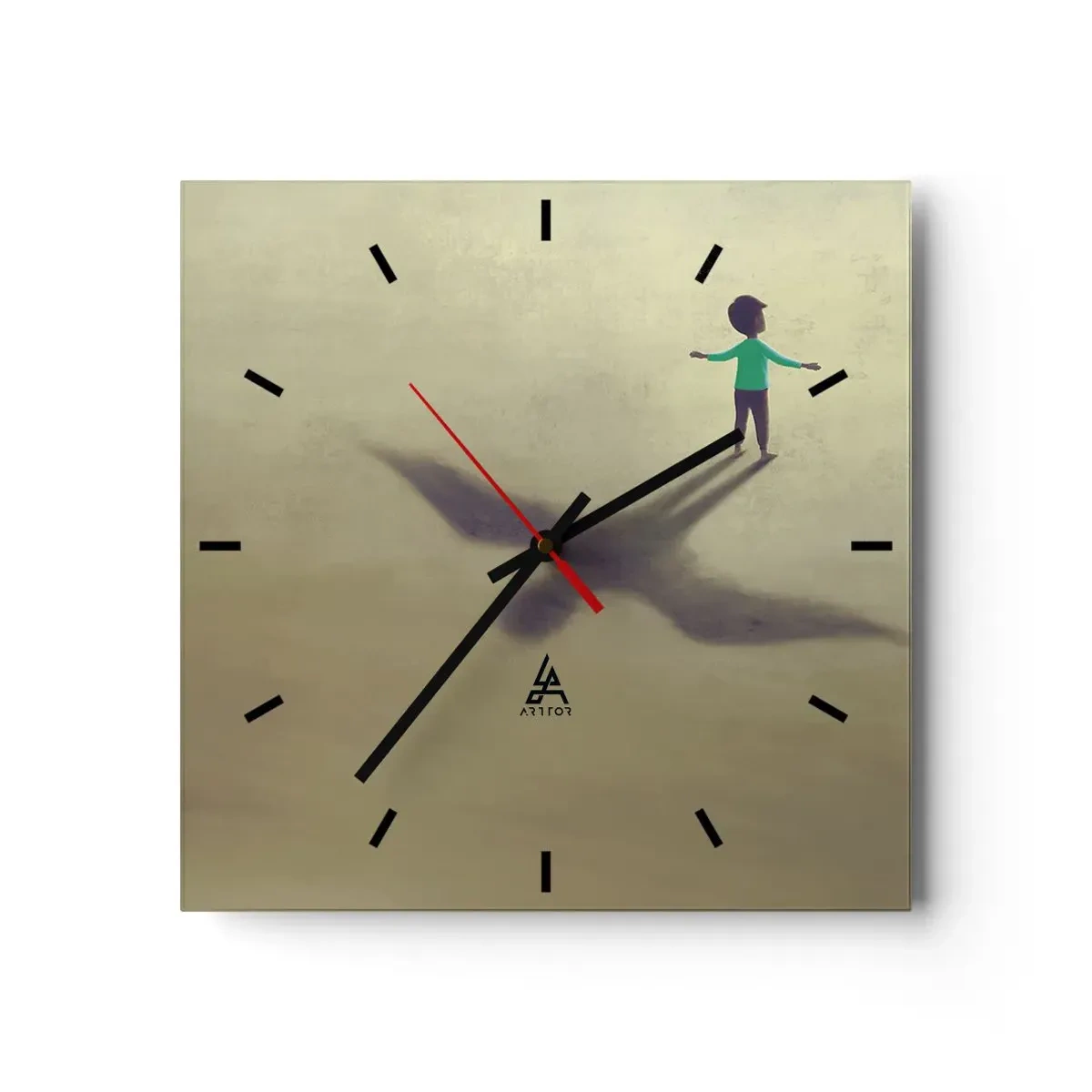 Reloj de pared - Reloj de vidrio - Héroe del futuro - 40x40 cm