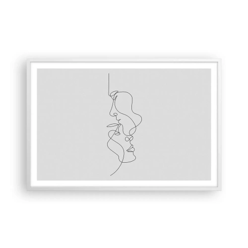 Póster en marco blanco - El calor de los deseos lúgubres - 91x61 cm