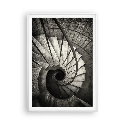 Póster en marco blanco - Escaleras arriba, escaleras abajo - 70x100 cm
